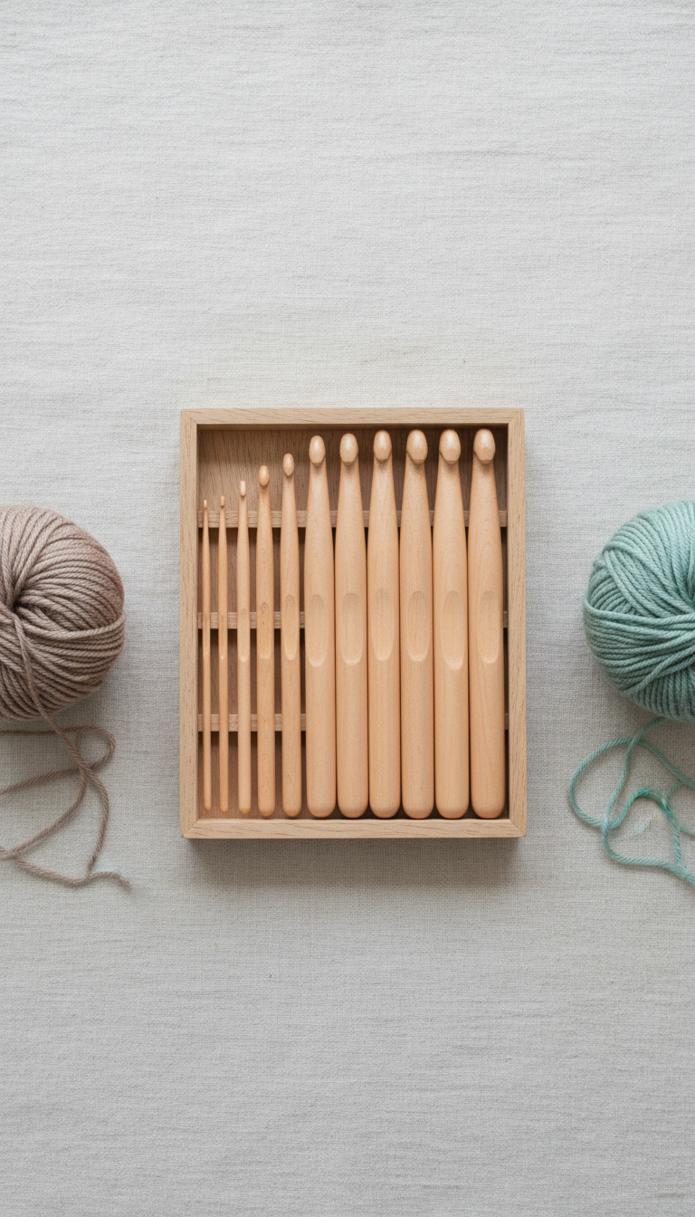 Blush Apricot Wooden Crochet Hook Set